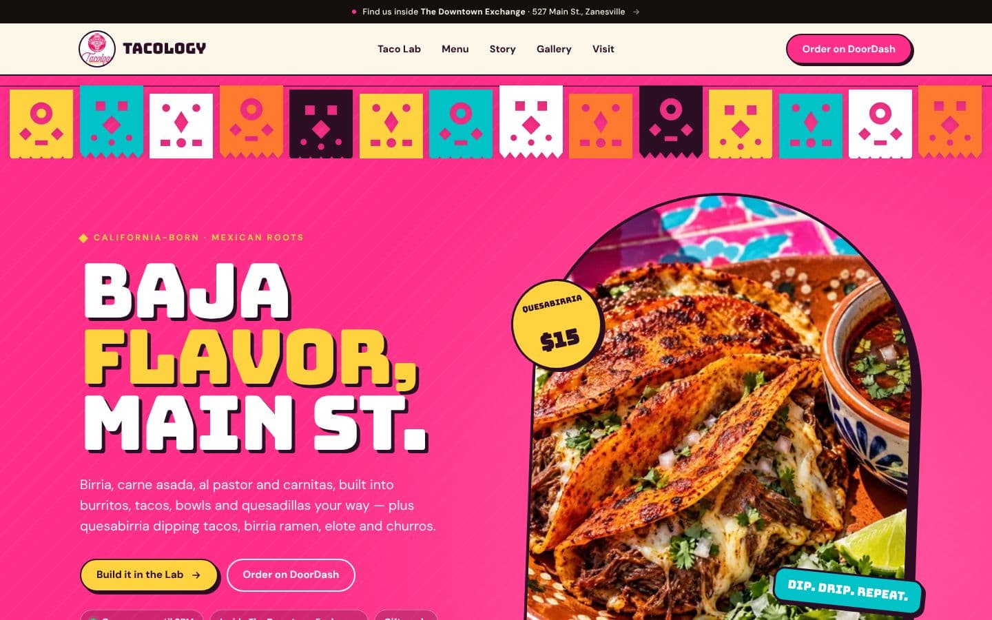 Tacology's own site, with its own brand and the Taco Lab