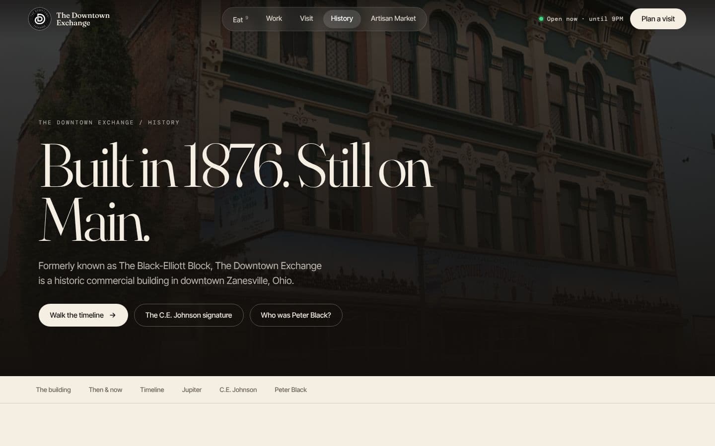 The building's history, from 1876 to the food hall
