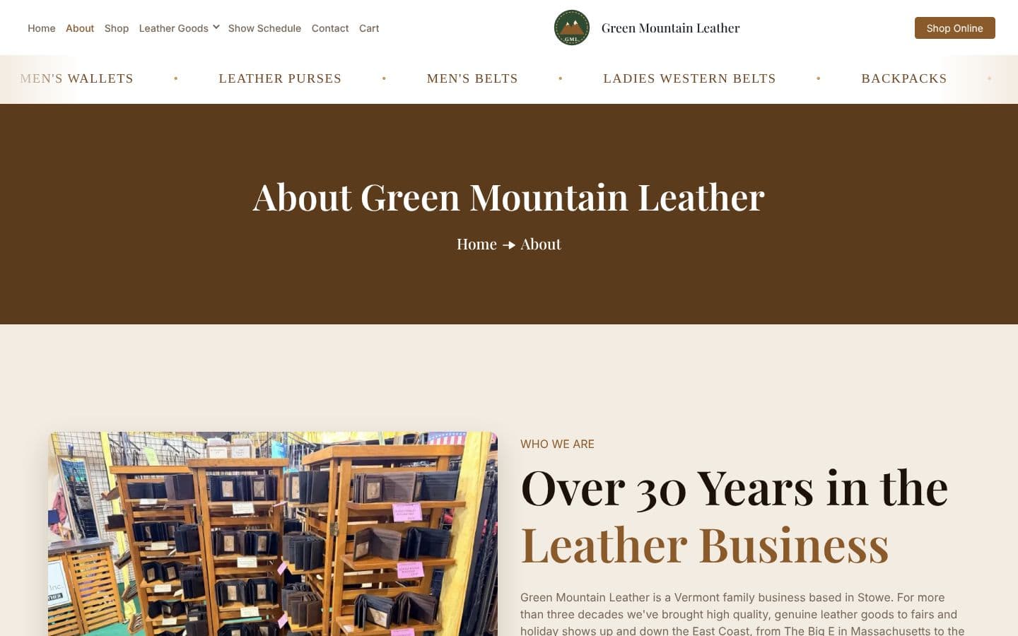 About — 30+ years in the leather business
